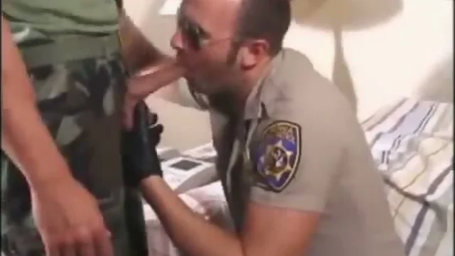 Soldier and cop fuck