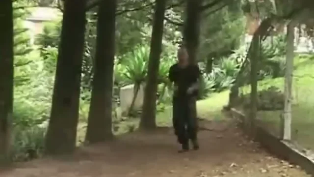 Army guys fuck in woods