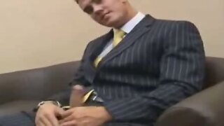 Masturbating in an expensive suit