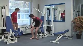Twink bareback fuck in gym