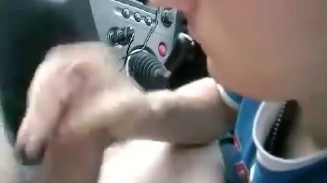 Sipping gay penis in car