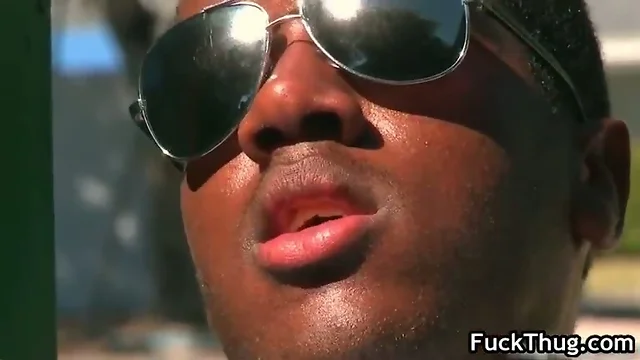 Black guy outdoor hardcore interracial