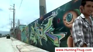 Guys make a graffiti cock
