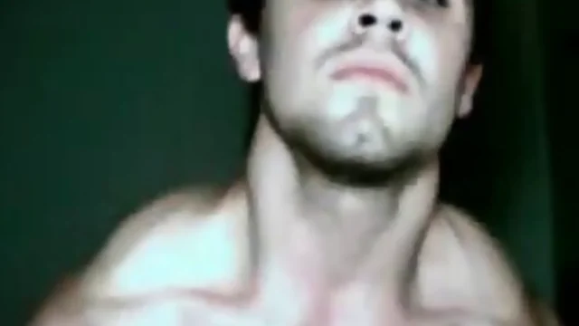 Muscled latino guy shows off on camera