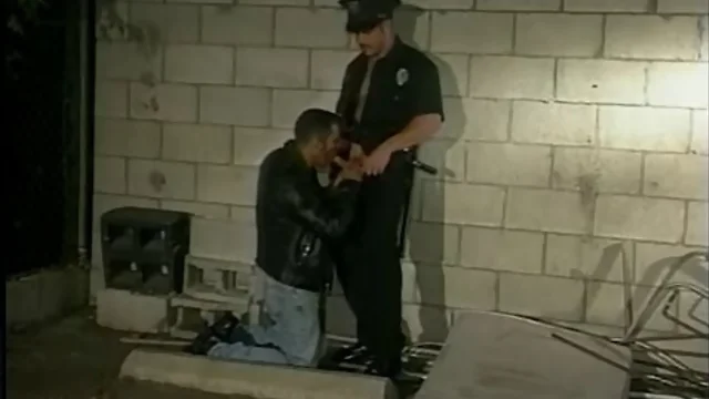 Thrilled gay cop punishes a criminal