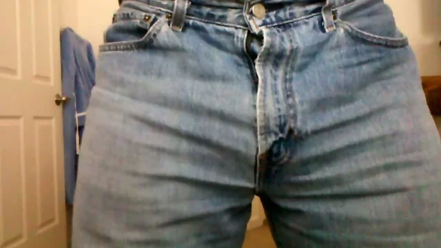 Jeans pulled down for a wanking