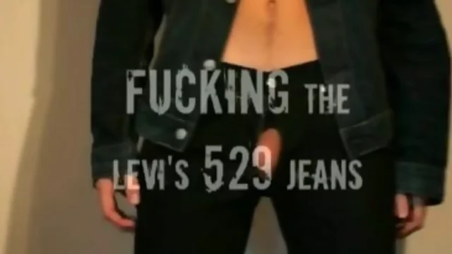 My hot lover knocking off his Levi`s 529 jeans