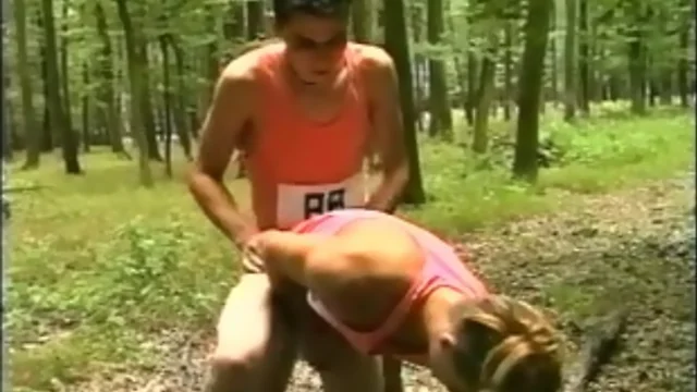 Two guys jacking off in the woods