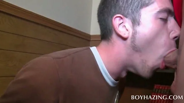 Gay student gives blowjob to a coed