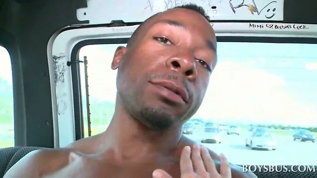 Bus horny gay filling his ass with black shaft