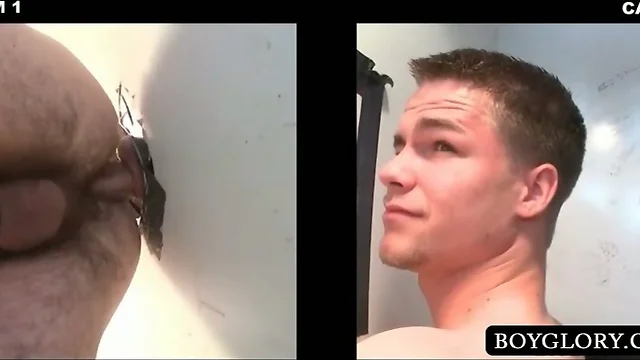 Straight dude fucks sexy gay on gloryhole