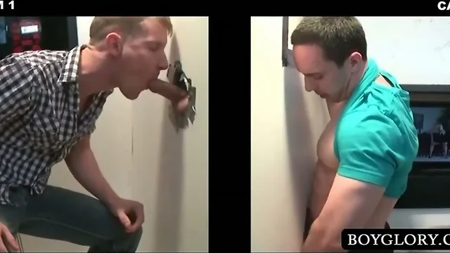 Sexy gay sucking straight shaft