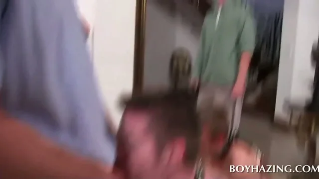 Gay students giving blowjob in college orgy