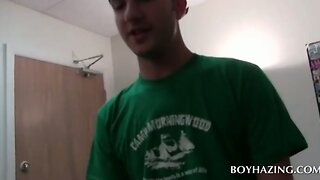 Butt fingering in gay college group sex