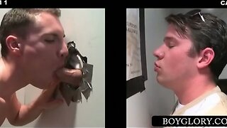 Gay mouth fucks straight shaft on gloryhole