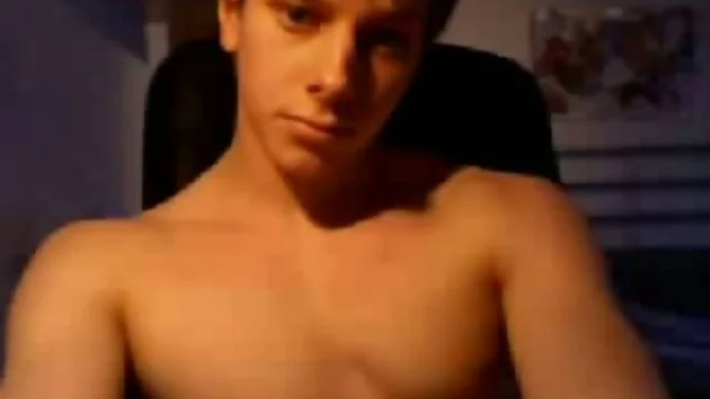 Young boy jerking off In A Webcam