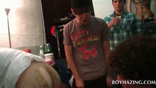 College boys ass shaved in fraternity gay sex games