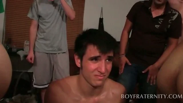 College naked dudes in gay initiation ritual