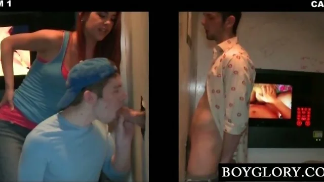 Straight guy tricked into gay blowjob on gloryhole