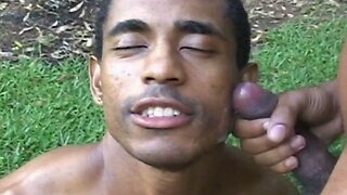 Beefy Black Stud Rides Another Hard Cock