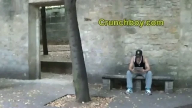 a arab teenager suck a sporty teenager in a public park