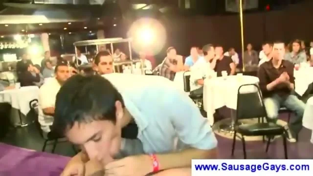 Sucking sausage at a party