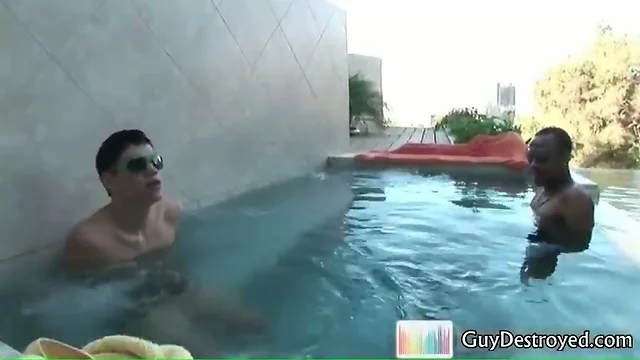 Black guy in the hot tub