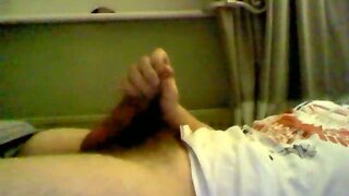 Hairy cock dude jerks off