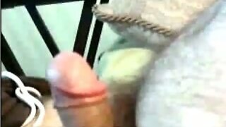 Thick dude jerks his little pecker