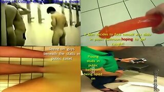 Slutty men jacking off in public toilets