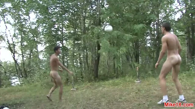 Nude soccer play with twinks