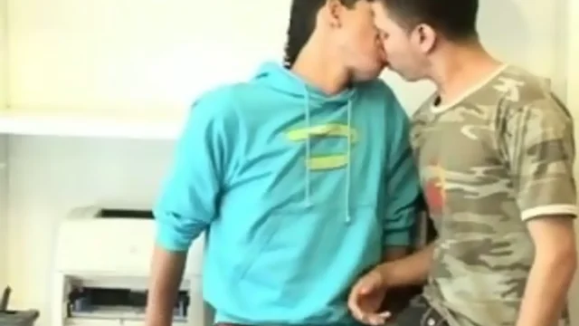 Latino teenagers plowing each others asses in office