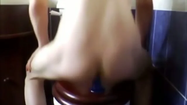 Teenager rides toy with cum shot