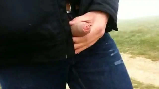 Exhib my prick outside and cum-shot