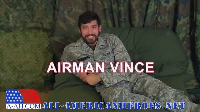 Uncut Hunk Vince: Sexy Airman with a Hairy, Hot Cock!