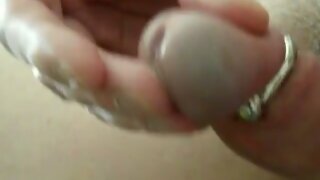 Closeup masturbating with glans ring - dripping and spurting sperm