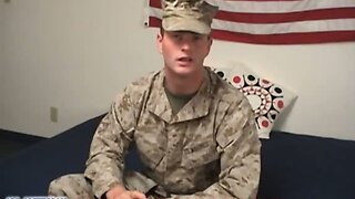 Military man jacks his cock