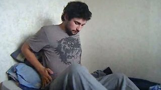 Hairy guy cums on video
