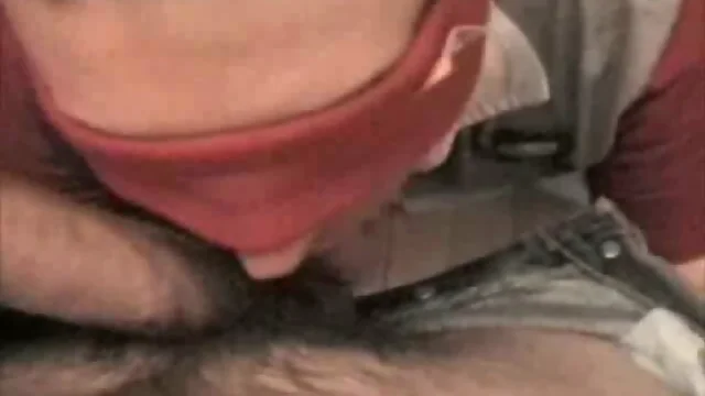 Blindfolded guy sucks dick