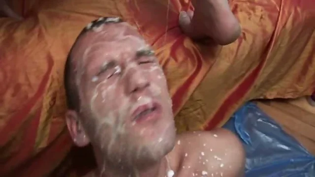 Gay Drops Heavy Cumshots On His Face