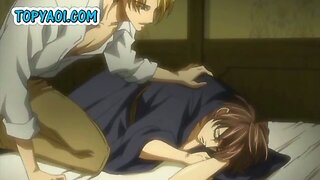 Sexy hentai boys having hard anal sex and love in bed