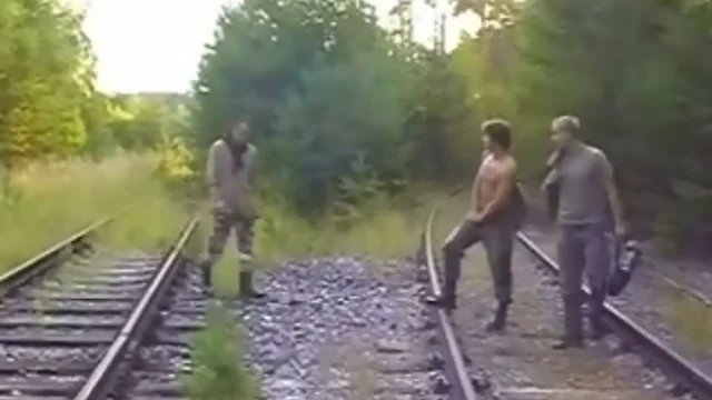 Three teen gay hikers filmed hammering on railway