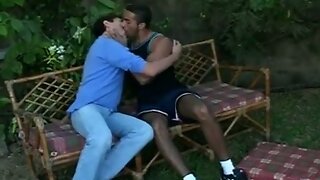 Excited brazilian dudes kissing, sipping and banging