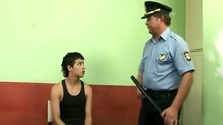 Blowing and  drilling a Police Man