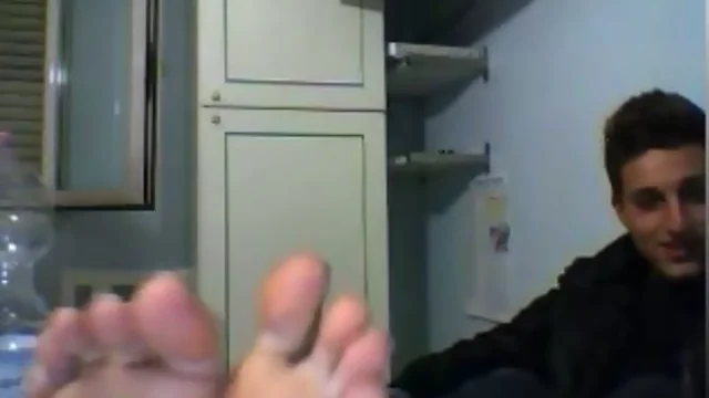 Straight guys feet on webcam #135