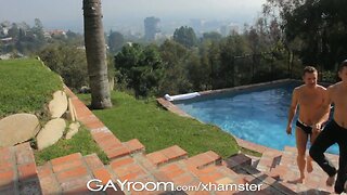 GayRoom Hot guys wet from pool and from fucking hard