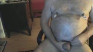 Agitated German daddt bear hot wax ball torture on cam