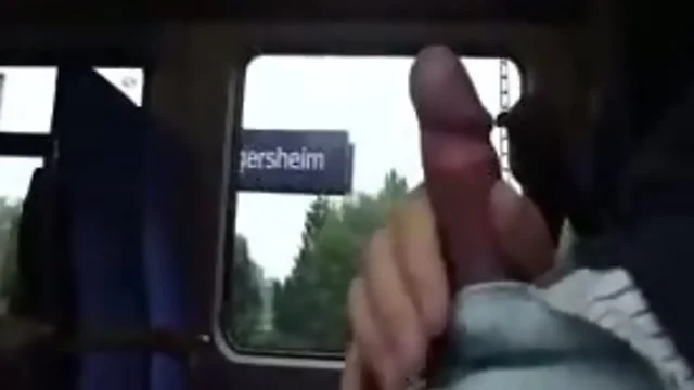 german teenager showing off his boner in the train