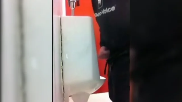Men`s washroom jackoff caught