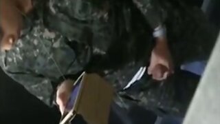 Korean soldier caught jacking off off